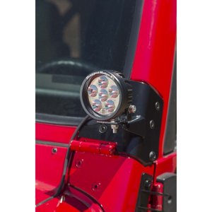 Jeep Wrangler Mounting Brackets - Rugged Ridge - Windshield Hinge Light Bracket - Black - `97-`06